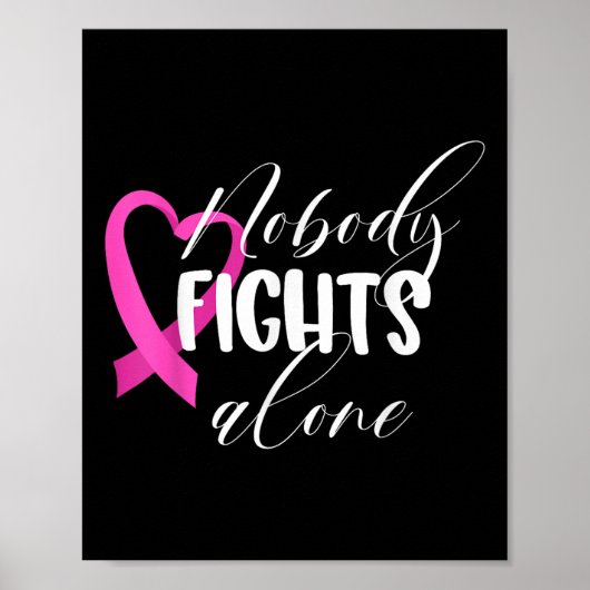 Niemand vecht alleen _ Borstkanker Poster (Voorkant)