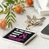 NIEMAND VECHT ALLEEN...Borstkanker Sleutelhanger (Zijkant)