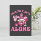 Niemand vecht alleen Grappige Kanker Bewustzijn Gn Kaart (Staand voorkant)
