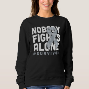 Niemand vecht alleen Grey Ribbon Shirt Longkanker