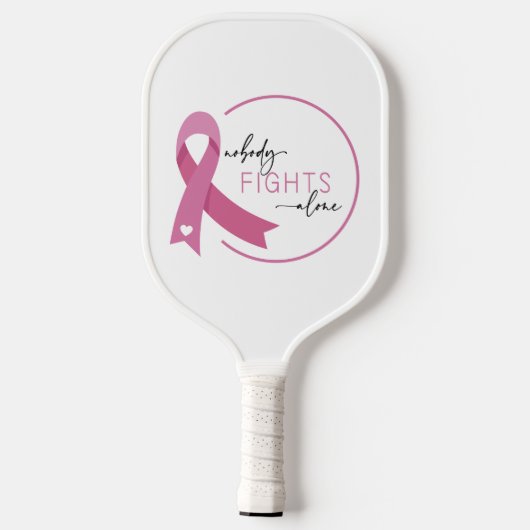 Niemand vecht alleen Pink Ribbon Pickleball Paddle (Achterkant)