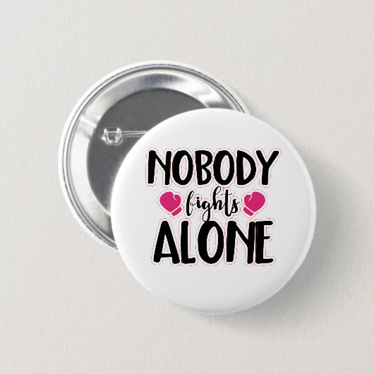 Niemand vecht alleen ronde button 5,7 cm (Voorkant /achterkant)