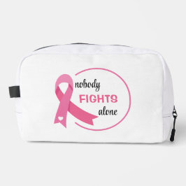 Niemand vecht alleen roze lint toilettasje