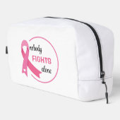 Niemand vecht alleen roze lint toilettasje (Rechterhoek)