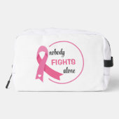 Niemand vecht alleen roze lint toilettasje (Achterkant)