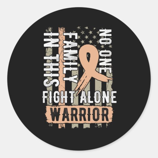 Niemand vecht alleen tegen bewustzijn van endometr ronde sticker (Voorkant)