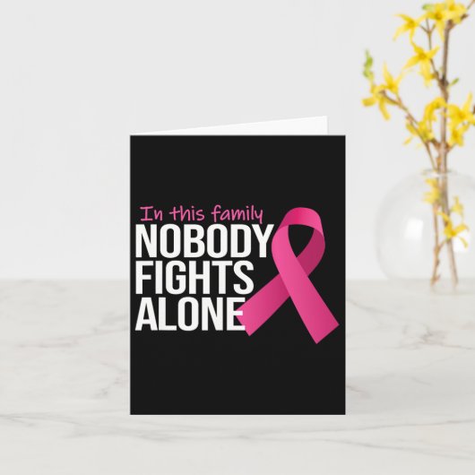 Niemand vecht alleen tegen borstkanker Awareness F Kaart (Gele Bloem)