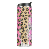 Niemand vecht alleen tegen roze lintlintafdrukken thermosbeker (Gedraaid links)