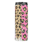 Niemand vecht alleen tegen roze lintlintafdrukken thermosbeker (Achterkant)