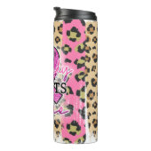 Niemand vecht alleen tegen roze lintlintafdrukken thermosbeker (Geroteerd rechts)