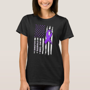 Niemand vecht Alzheimer's Paarse lint Amerikaanse T-shirt