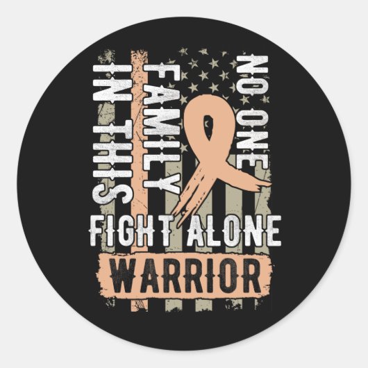 Niemand vecht tegen bewustzijn van endometriumkank ronde sticker (Voorkant)