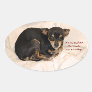 Niemand vertelde me dat de Kerstman keek. Ovale Sticker