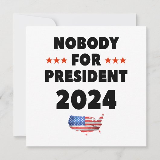 Niemand voor President 2024 Kaart (Voorkant)