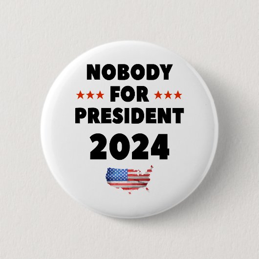 Niemand voor President 2024 Ronde Button 5,7 Cm (Voorkant)