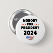 Niemand voor President 2024 Ronde Button 5,7 Cm (Voorkant /achterkant)