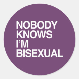 NIEMAND WEET DAT IK BISEKSUEEL BEN - WIT -.png Ronde Sticker