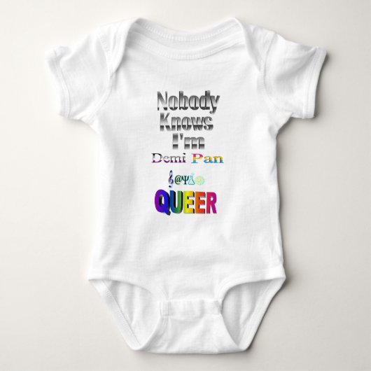 Niemand weet dat ik Demi Pan SM Sapio QUEER ben Romper (Voorkant)