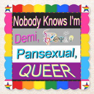 Niemand weet dat ik Demi Sapio Panseksueel QUEER b Kartonnen Onderzetters