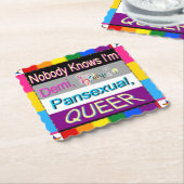 Niemand weet dat ik Demi Sapio Pansexual QUEER ben Kartonnen Onderzetters (Gebogen)