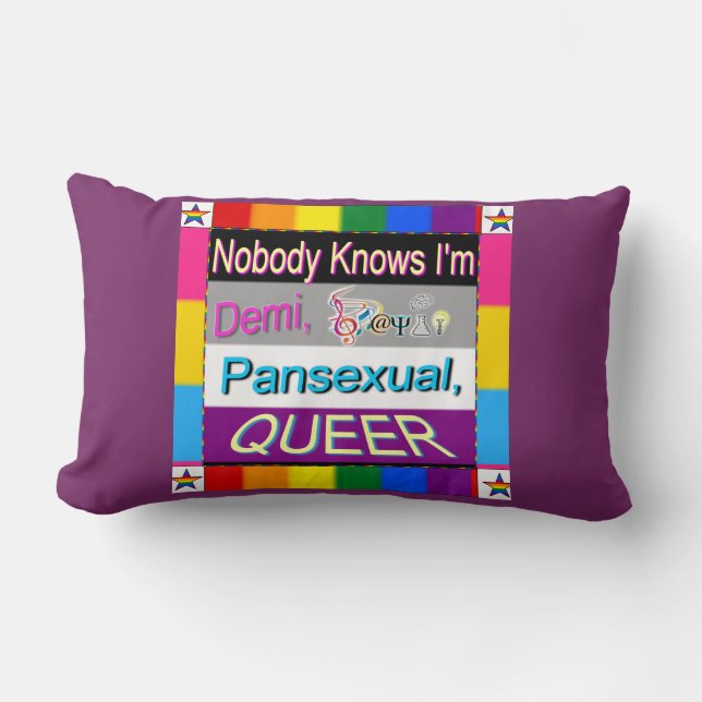 Niemand weet dat ik Demi Sapio Pansexual QUEER ben Kussen (Voorkant)