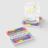 Niemand weet dat ik Demi Sapio Pansexual QUEER ben Stenen Onderzetter (Zijkant)