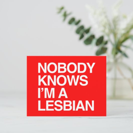 NIEMAND WEET DAT IK EEN LESBIAN BEN - WITTE -.png Briefkaart (Staand voorkant)