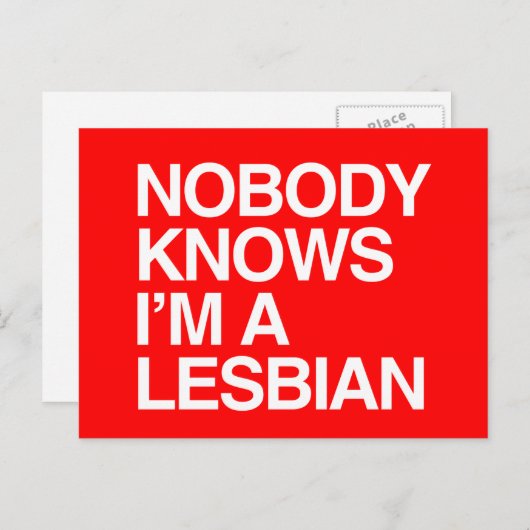 NIEMAND WEET DAT IK EEN LESBIAN BEN - WITTE -.png Briefkaart (Voorkant / Achterkant)