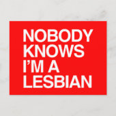 NIEMAND WEET DAT IK EEN LESBIAN BEN - WITTE -.png Briefkaart (Voorkant)