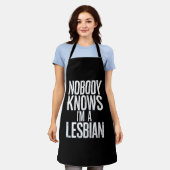 Niemand Weet Dat Ik Een Lesbienne Ben Funny Gay Pr Schort (Gedragen)