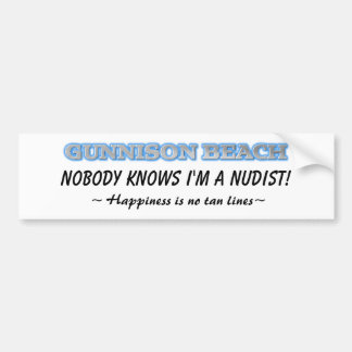 Niemand weet dat ik een nudist ben. bumpersticker