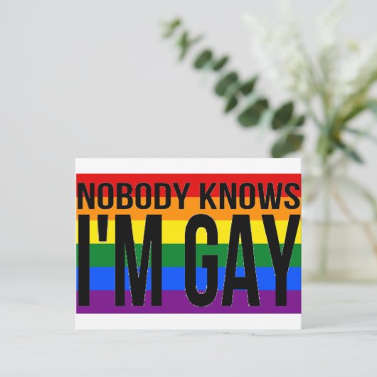 Niemand weet dat ik Gay ben Briefkaart (Staand voorkant)