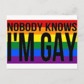 Niemand weet dat ik Gay ben Briefkaart (Voorkant)