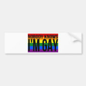 Niemand weet dat ik Gay ben Bumpersticker (Voorkant)
