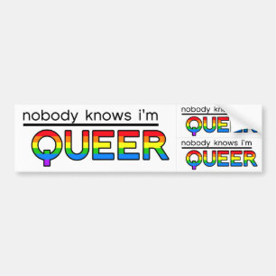 "Niemand weet dat ik homo ben" Decal (3-in-1) Bumpersticker