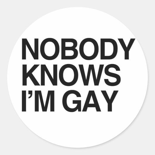 NIEMAND WEET DAT IK HOMO BEN - PNG.NL RONDE STICKER (Voorkant)
