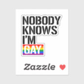 Niemand weet dat ik homo ben sticker (Vel)