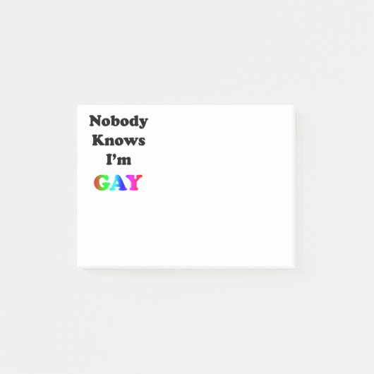Niemand Weet Dat Ik Homoseksueel Ben Post-it® Notes (Voorkant)