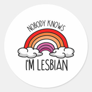 Niemand weet dat ik lesbisch ben ronde sticker