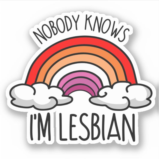 Niemand Weet dat ik Lesbisch ben Sticker (Voorkant)