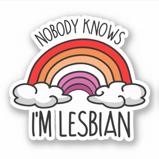Niemand Weet dat ik Lesbisch ben Sticker (Voorkant)