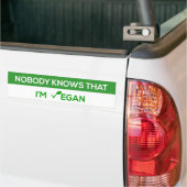 niemand weet dat ik vegan ben bumpersticker (Op Truck)