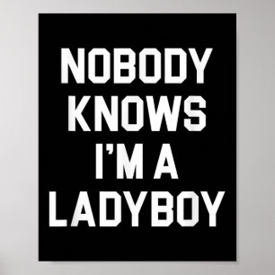 Niemand weet het in een ladyboy - grappige ladyboy poster