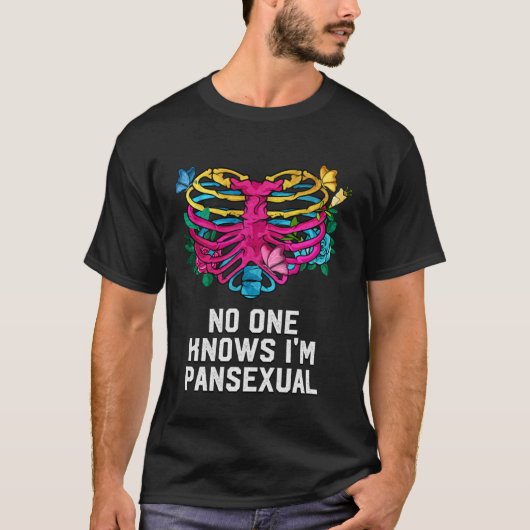 Niemand weet in panseksuele LGBTQ Pan Pride Nonbin T-shirt (Voorkant)