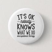 Niemand weet wat we doen ronde button 5,7 cm (Voorkant)