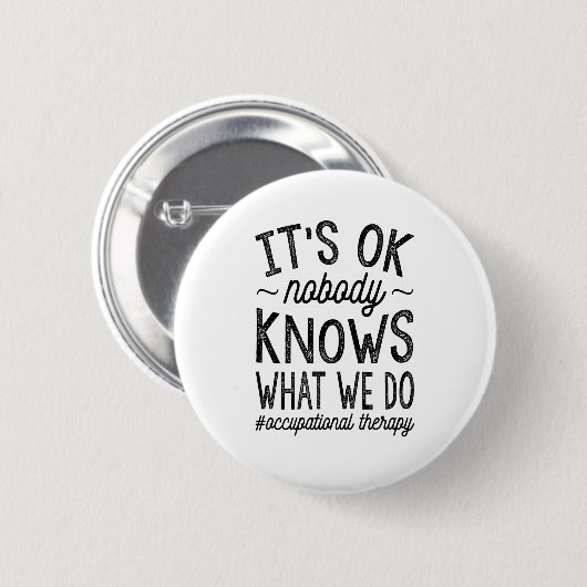 Niemand weet wat we doen ronde button 5,7 cm (Voorkant /achterkant)