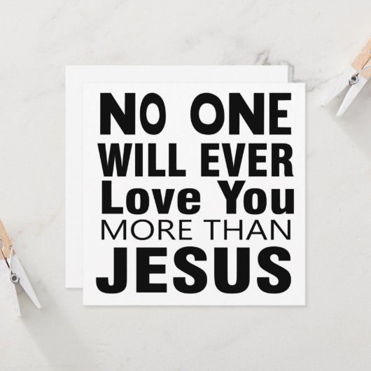 Niemand zal ooit meer van je houden dan Jezus Kaart (Voorkant / Achterkant in situ)
