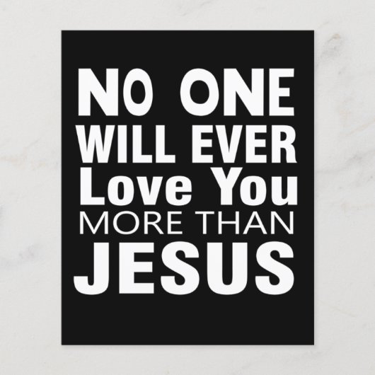 Niemand zal ooit meer van je houden dan van Jezus  Flyer (Voorkant)