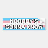 Niemand zal weten dat White Trans Pride Flag Funny Bumpersticker (Voorkant)