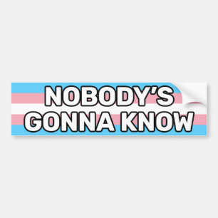 Niemand zal weten dat White Trans Pride Flag Funny Bumpersticker